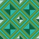 Knitted Seamless Pattern mainly in turquoise and green