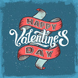 Happy valentines day vintage poster
