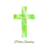 Palm Sunday cross isolated on white background.