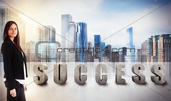Businesswoman success view