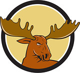 Moose Head Circle Cartoon