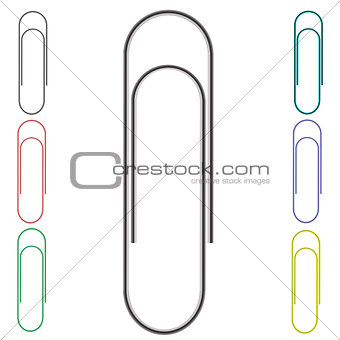 Set of Colorful Paper Clips