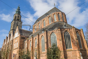 Martini church and tower in the center of Groningen