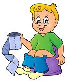 Boy on potty theme image 1