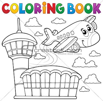 Coloring book airplane theme 3