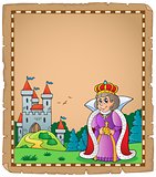 Parchment with queen near castle 1