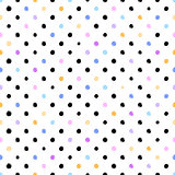 Vector seamless scribble dotted pattern