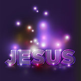 Abstract Glowing Jesus Text Illustration