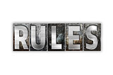 Rules Concept Isolated Metal Letterpress Type