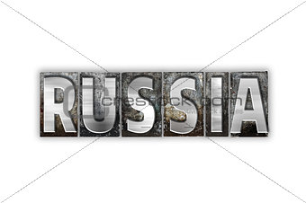Russia Concept Isolated Metal Letterpress Type