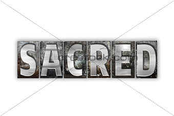 Sacred Concept Isolated Metal Letterpress Type