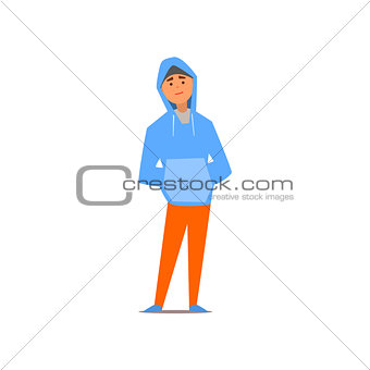 Guy In Hoody Vector Illustration