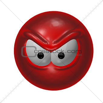 evil red smiley - 3d illustration