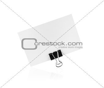 Isolated blank business card