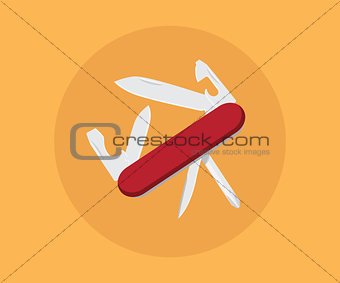 multi tools vector illustration isolated with orange background