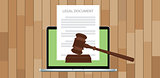 legal document with gavel and laptop