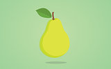 pear green isolated illustration with greens background