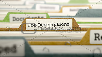 File Folder Labeled as Job Descriptions.
