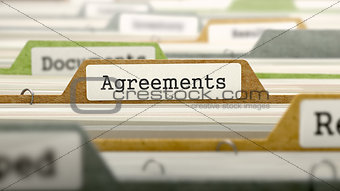 Agreements Concept. Folders in Catalog.