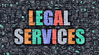 Legal Services in Multicolor. Doodle Design.
