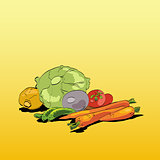 Fresh green vegetables vegetarian cuisine