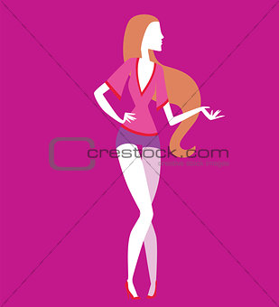 Fashion model girls vector illustration