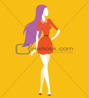 Fashion model girls vector illustration