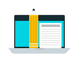 E-books computer concept vector illustration