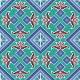 Knitted Seamless Pattern in turquoise and blue hues