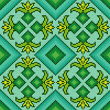Knitted Seamless Pattern in turquoise, green and yellow