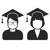 Students in mortarboard hats - graduating students
