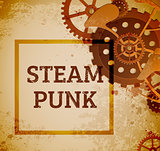 Steampunk background with gears