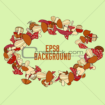 abstract vector doodle mushroom background