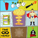 Set of Retro Comic Book Vector Design elements