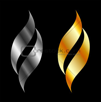 Design element in gold and silver