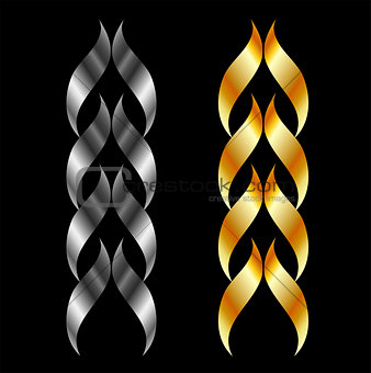 Design element in gold and silver