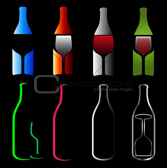 Bottles and glasses- spirits