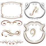 vector set of elements for design. decorative borders and frames