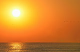 Morning sun above the Black Sea