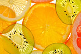 Different sliced juicy citrus 