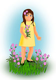 Girl in a Flower Meadow