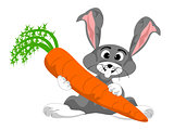 Cute Rabbit with large carrot