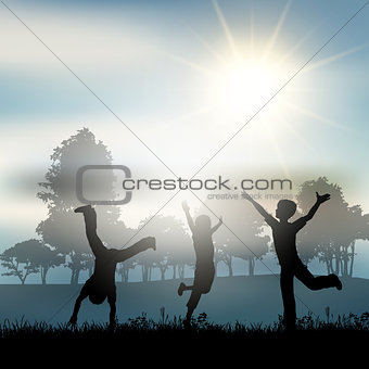 Children playing in the countryside
