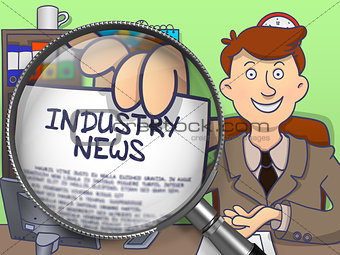 Industry News through Lens. Doodle Concept.