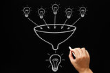 Teamwork Light Bulbs Funnel Concept