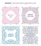 Vector linear abstract emblems