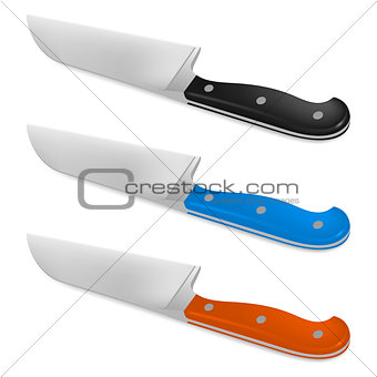 Santoku knife with handle in different color