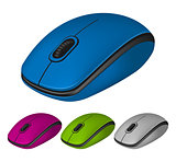 Set of photorealistic computer mouse