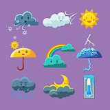 Childish Weather Icon Set