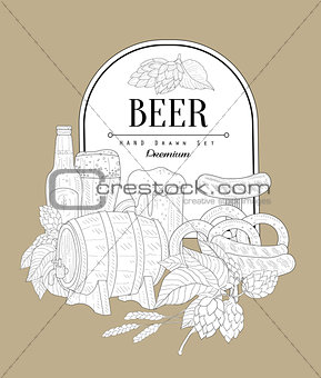 Beer Themed Vintage Sketch